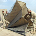 Folding defensive barrier filled with sand blast barrier wall for protection